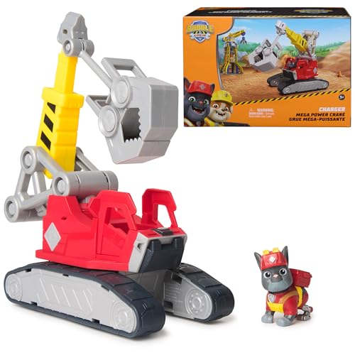 Rubble & Crew Rubble Crew Chargers Mega Power Crane Toy Truck with Charger Figure 2 Detachable Tools PAW Patrol Kids Toys for Boys Girls Ages 3 and Up - Image 1