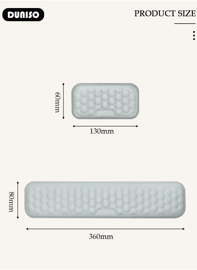 DUNISO Mouse Pad with Wrist Rest and Keyboard Wrist Rest, Superfine Fiber Soft Memory Foam Wrist Rest for Computer Keyboard with Non-Slip Base for Pain Relief, Ergonomic Mouse pad for Gaming,Office,Home  - Image 4