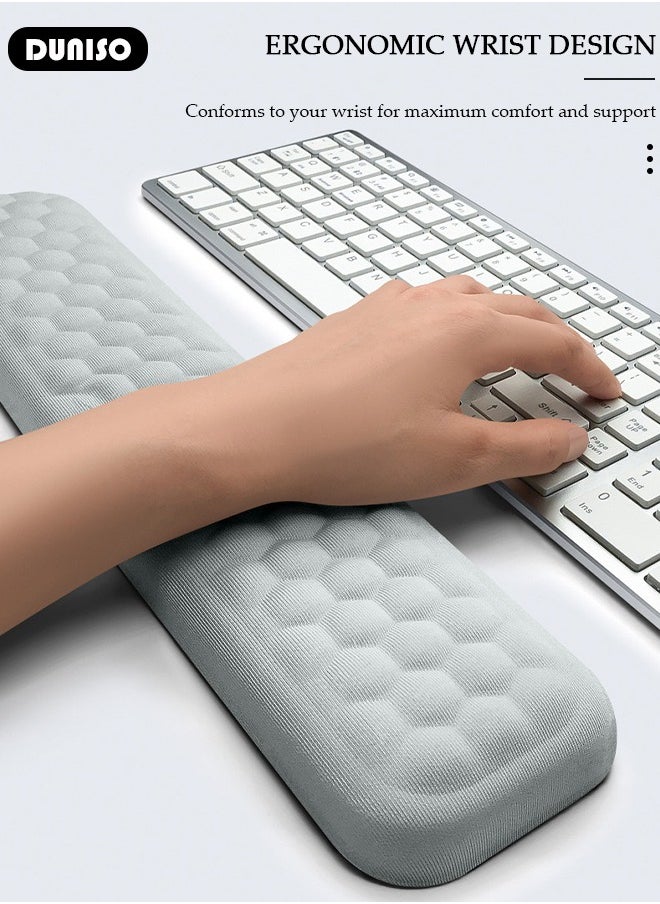 DUNISO Mouse Pad with Wrist Rest and Keyboard Wrist Rest, Superfine Fiber Soft Memory Foam Wrist Rest for Computer Keyboard with Non-Slip Base for Pain Relief, Ergonomic Mouse pad for Gaming,Office,Home  - Image 3