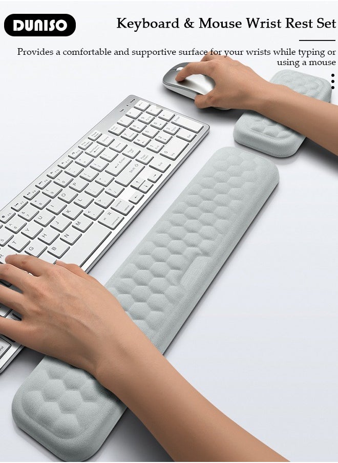 DUNISO Mouse Pad with Wrist Rest and Keyboard Wrist Rest, Superfine Fiber Soft Memory Foam Wrist Rest for Computer Keyboard with Non-Slip Base for Pain Relief, Ergonomic Mouse pad for Gaming,Office,Home  - Image 5
