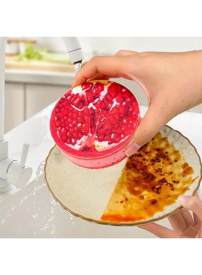 3 Layer Safflower Red Heavy Duty Non Toxic Kitchen Sponge Scrubber For Dishwashing Pots Pans Utensils - Image 4