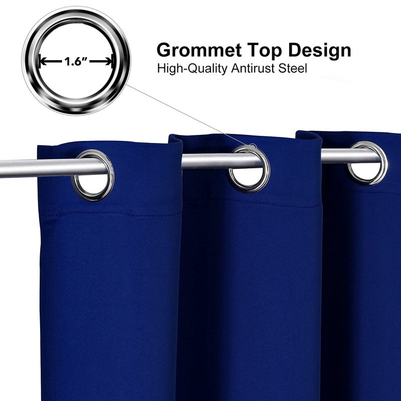 ChrisDowa Blackout Curtains 108 Inches Long 2 Panels Set for Living Room  Grommet Thermal Insulated Room Darkening Curtains for Bedroom (Royal Blue  52 x 108 Inch) - Image 2