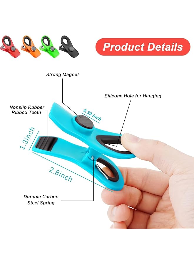 erorex 10 Pcs Magnetic Clips Chip Clips Bag Clips For Food Packages Snack Sealing Clips With Air Tight Seal - Image 2