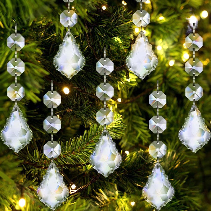 30pk Angel Christmas Tree Decorations Ornaments Hanging Acrylic Crystal Angel Ornaments for Christmas Tree Indoor Christian Religious Home Decor Birthday Wedding Party Decoration Supplies Bulk