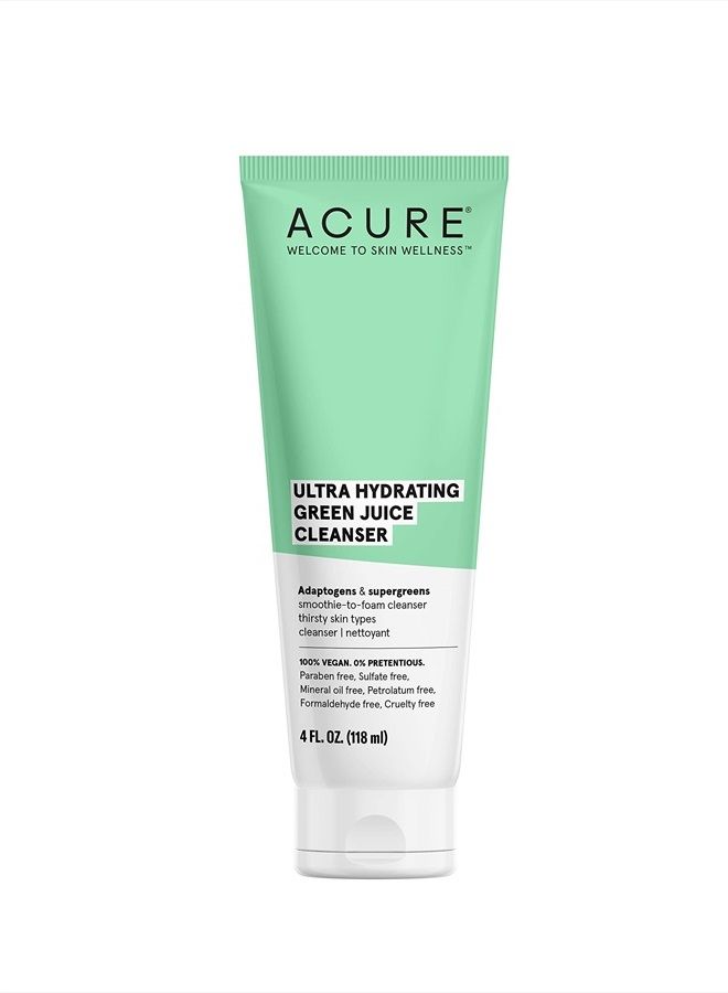 ACURE Ultra Hydrating Green Juice Cleanser | 100% Vegan | Intense Moisture for Super Thirsty Skin | Supergreens & Adaptogens - Purifies, Deep Cleanses & Refreshes | 4Fl Oz - Image 1