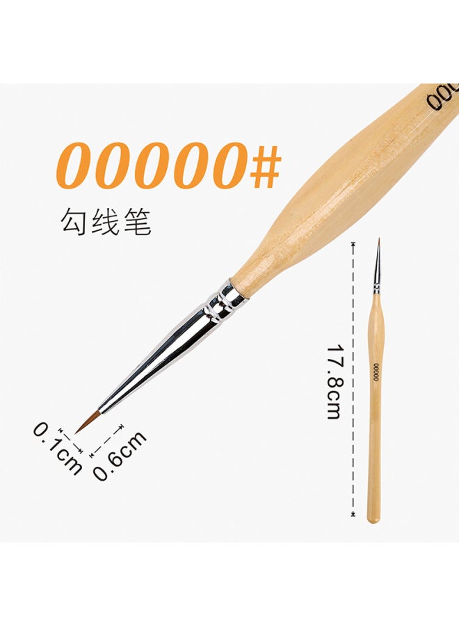 Nine Extremely Three-sided Drawing Pen Watercolor Gouache Brushwork Outline Tracing Pen Drawing Surface-drawing Photo Pen Extra Traditional Chinese Painting Hand-painted - Image 1