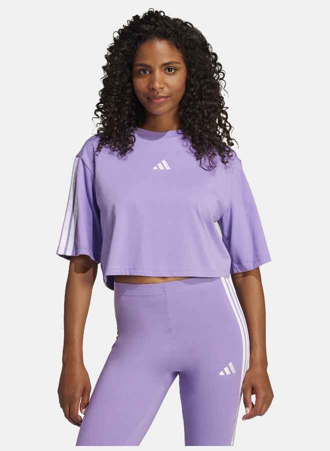 Adidas essentials 3-stripes cotton loose women's t-shirt - Image 1