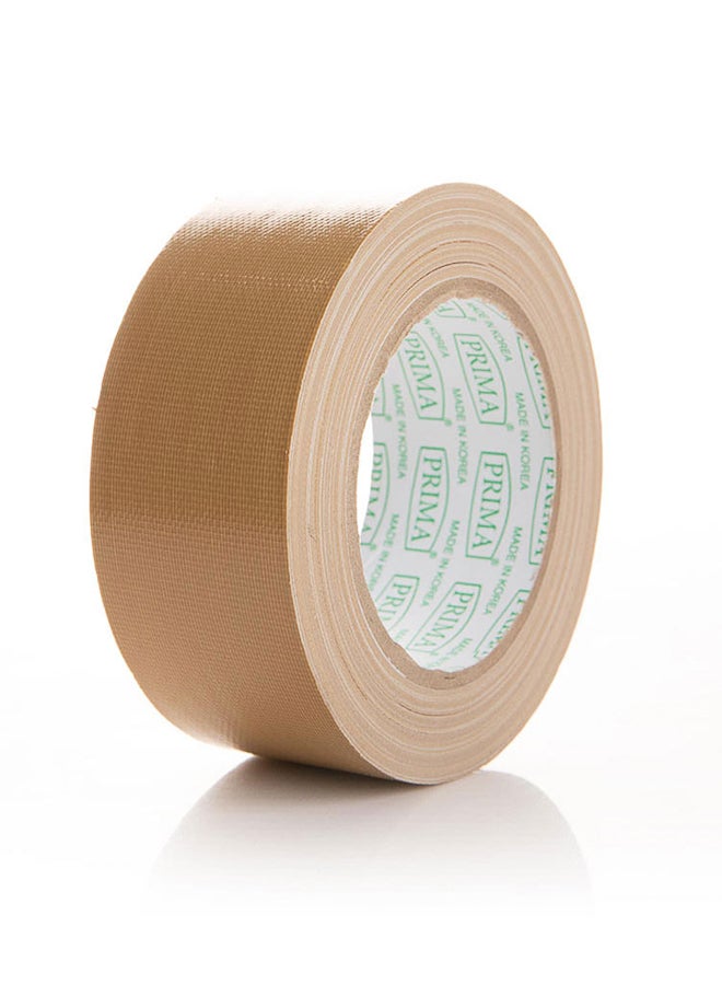 بريما شريط قماش بيج 2" - شريط قماش لاصق بقوة لص عالية ومقاوم للماء، سهل التمزق باليد | مرن ومتين للتغليف، الإغلاق، والإصلاحات المنزلية والمهنية لفترات طويلة