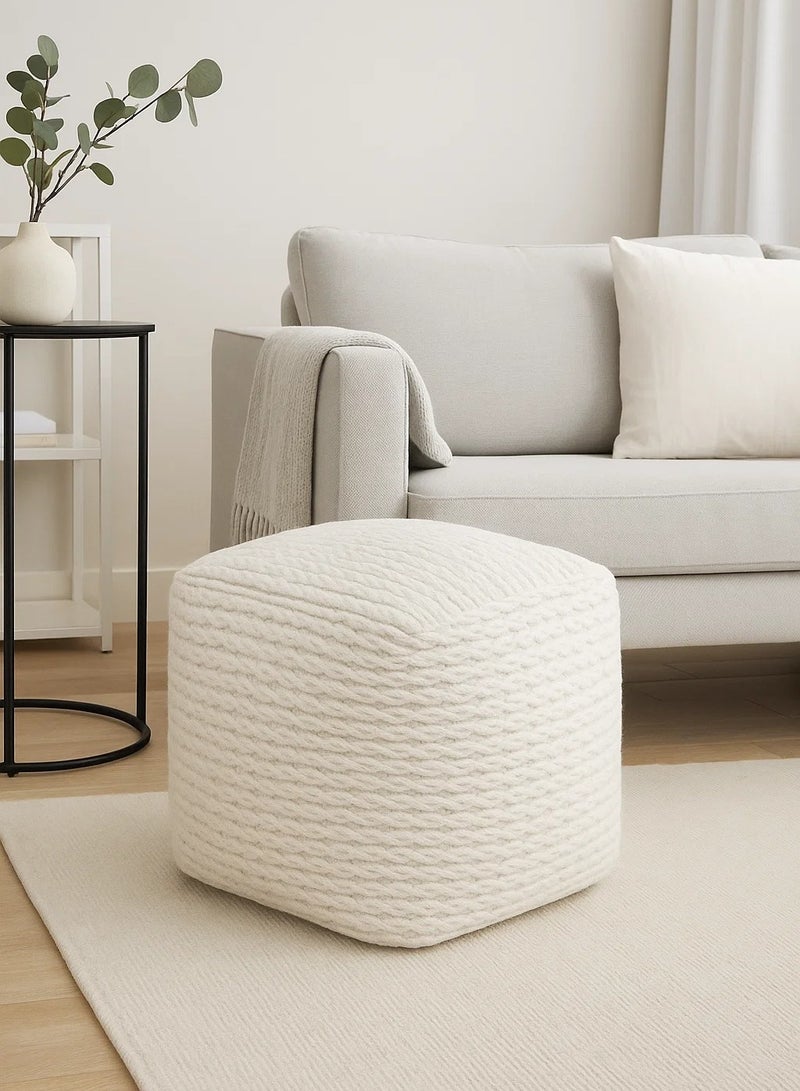 لوفت توكورو، بوف مربع, 40×40×40 سم، قماش، عاجي - Image 1