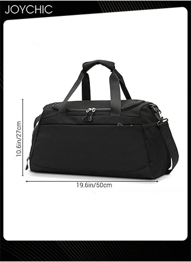 Joychic - Sports Gym Bag with Wet Pocket & Shoe Compartment Waterproof Travel Duffel Bags for Women Men Weekender Carry on Overnight Tote Workout Bag for Yoga Swimming Black - Image 1