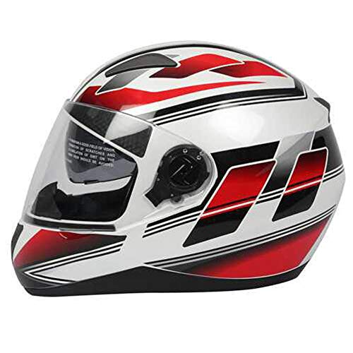 TVS Full Face Motorbike Helmet, ISI DOT Certified, Clear Visor, Graphic XL, White and Red - Image 2