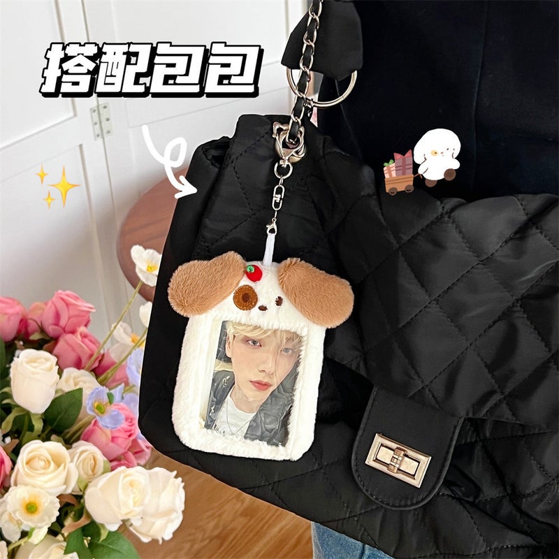 Cute Plush Animal Card Set Bag Instagram Girls Star-Chasing Aidou Po Storage Set Student Campus Card Decorative Bag - Image 4