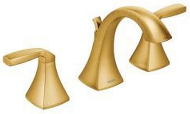 Moen Voss Brushed Gold Contemporary TwoHandle Widespread Bathroom Sink Faucet Trim Kit for Adjustable ThreeHole Installations Valve Required T6905BG