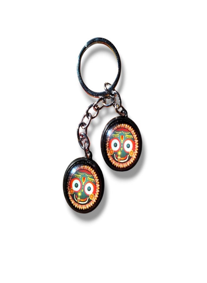 Rockshok Metal Key Chain for Various Uses - Lord Jagganath Round Shape Multicolor - Image 2