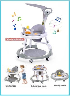 Foldable Multi-Function Baby Walker  Foldable Baby Walker for Boys and Girls, 3 in 1 Toddler Walker Learning-Seated or Walk-Behind Adjustable Speed Rear Wheels Safety Bumper Detachable Seat (Gray) - pzsku/ZC16B06B83171AE9BA3EAZ/45/_/1716816716/58ded5e7-4084-4c0a-a8ac-3b8d1db7bd67