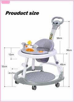 Foldable Multi-Function Baby Walker  Foldable Baby Walker for Boys and Girls, 3 in 1 Toddler Walker Learning-Seated or Walk-Behind Adjustable Speed Rear Wheels Safety Bumper Detachable Seat (Gray) - pzsku/ZC16B06B83171AE9BA3EAZ/45/_/1716816736/bbdf9491-863a-4a99-84ef-130fa376a379