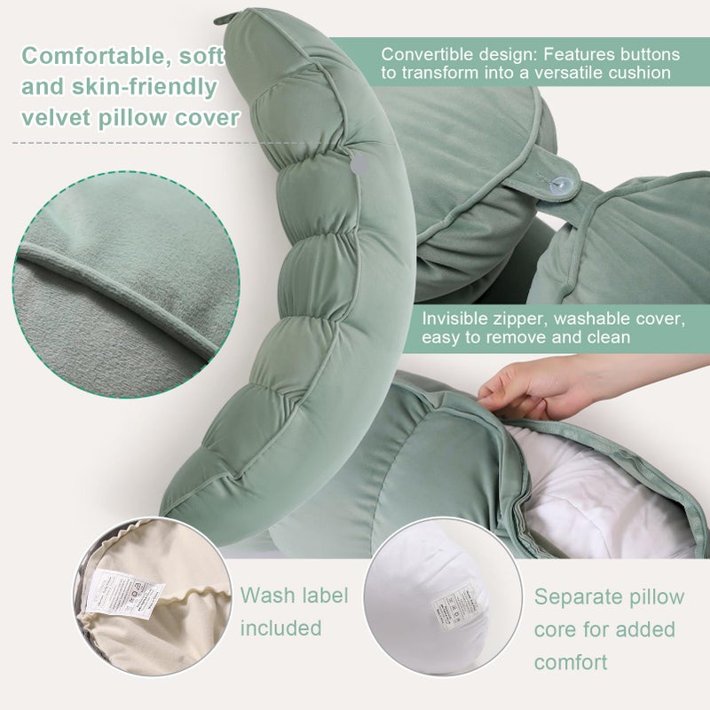 Ailuteie Peallow(Pat. Pend) â€“ Long Round Body Pillow for Adults, Bolster Pillow for Sleeping, Soft and Supportive Pillow for Sleeping & Lumbar Support(Willow Green,39") - Image 4