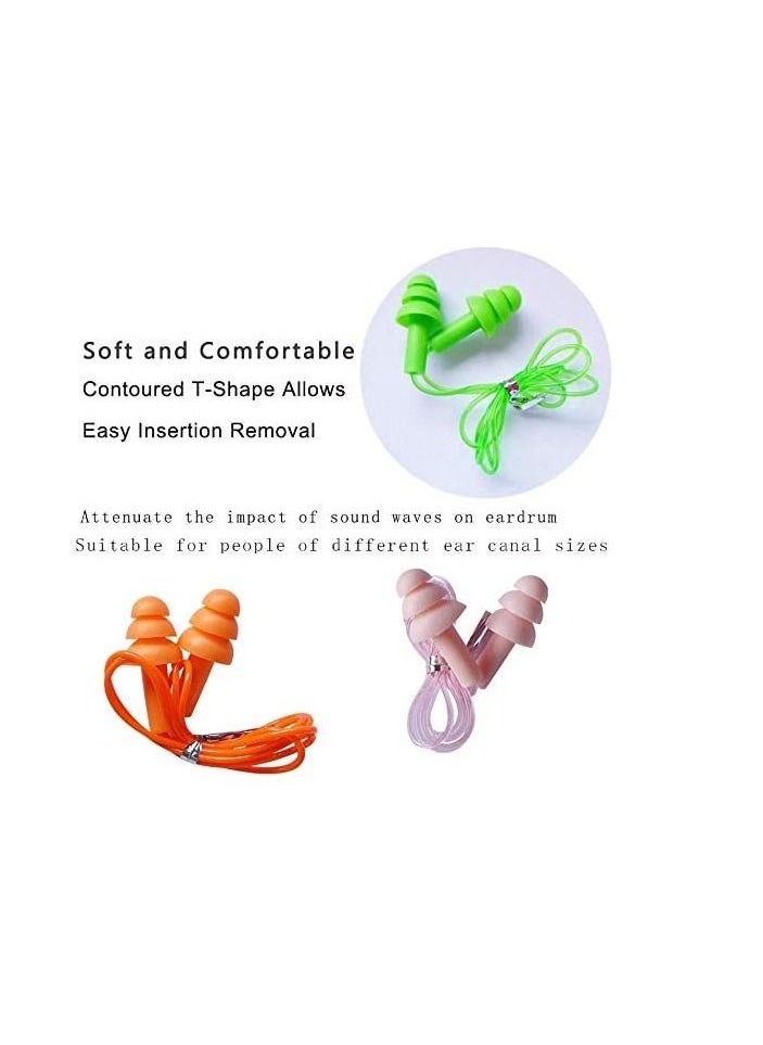 Reusable Silicone Ear Plugs, Waterproof Noise Reduction Earplugs for Sleeping, Swimming, Snoring, Concerts 2 Pairs