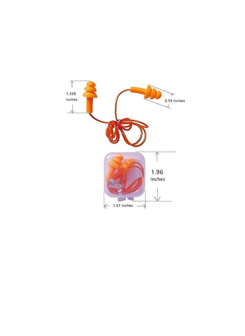 Reusable Silicone Ear Plugs, Waterproof Noise Reduction Earplugs for Sleeping, Swimming, Snoring, Concerts 2 Pairs