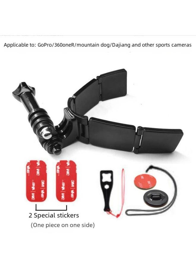 Hinge Sports Camera Motorcycle Helmet Chin Bracket For GOPRO For DJI Insta360-Color:Upgraded Version Of The 4-piece Adhesive Phone Clip Suit - Image 2