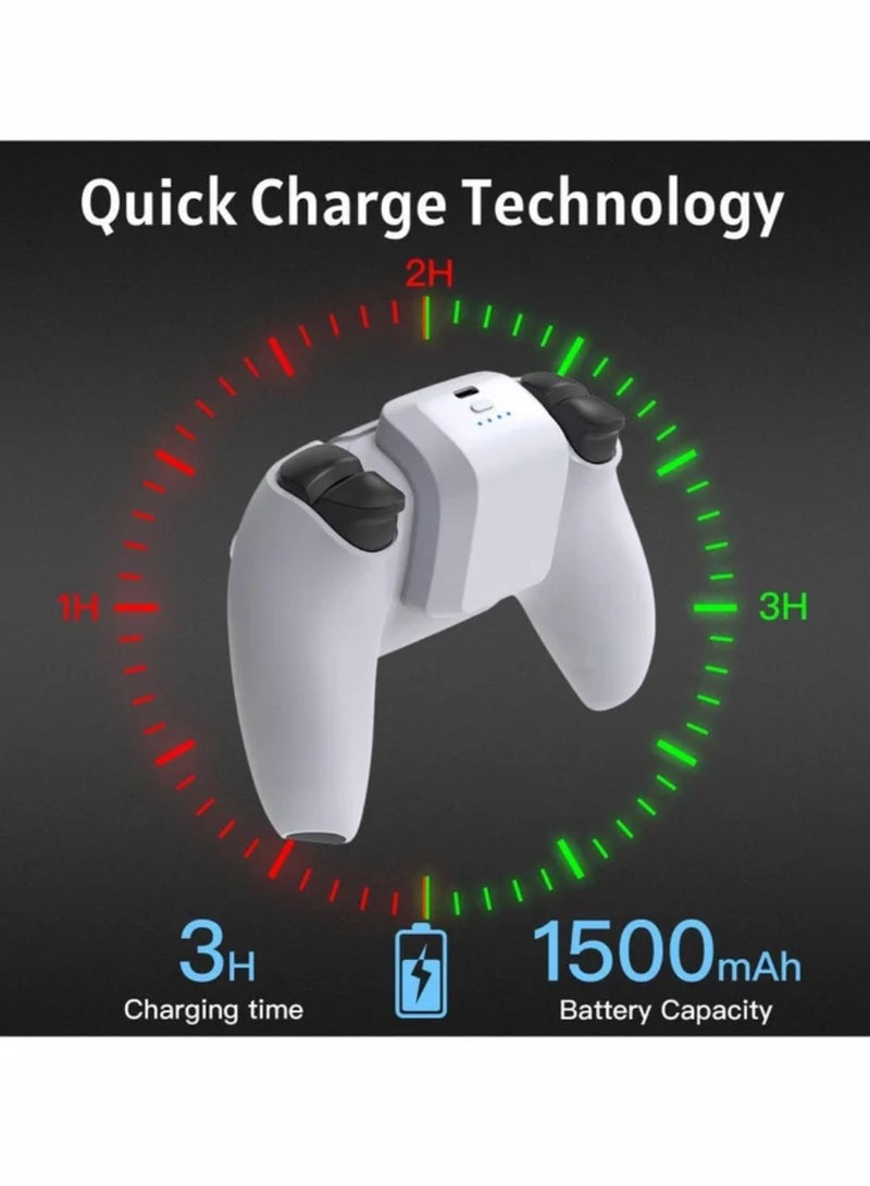 Fit for PS5 Controller Accessories Rechargeable Pack,1500mAh with LED Indicator, Play and Charge Kit for Playstation 5 Controller with USB Type-C Charging Cable - Image 2