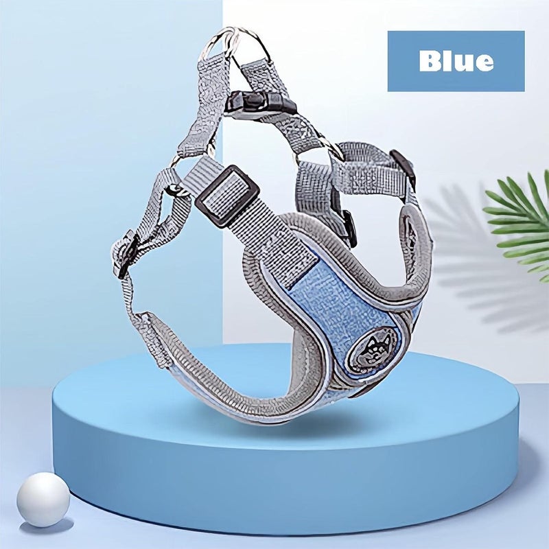 cheekyglo PT09 Pet Dog Puppy NoPull Harness Walking Training Harness with Leash Reflective Vest (Blue, XSmall)XSmall Blue - Image 3