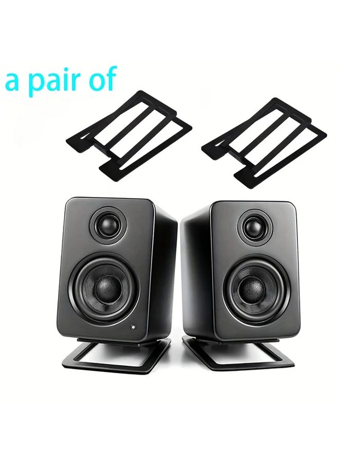 Black Adjustable Angle Desktop Speaker Stand For Compact Audio Systems - Image 1