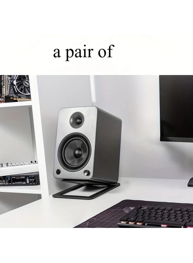 Black Adjustable Angle Desktop Speaker Stand For Compact Audio Systems - Image 5