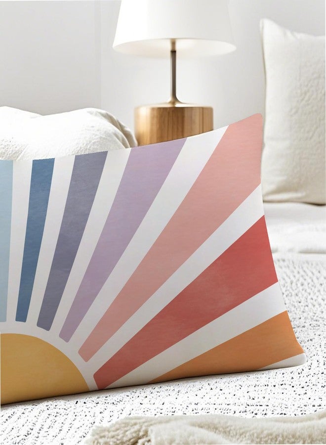 PIUD Boho Colorful Sun Sunshine 20x54 Body Pillow Cover, Boho Room Decor, Mid Century Modern Horizontal Sun Sunset Sunrise Decorative Long Body Pillow Cases for Bed Couch - Image 5