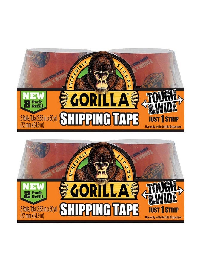 Gorilla Packing Tape Tough & Wide Refill 2.83" X 30 Yd. (4 Rolls)