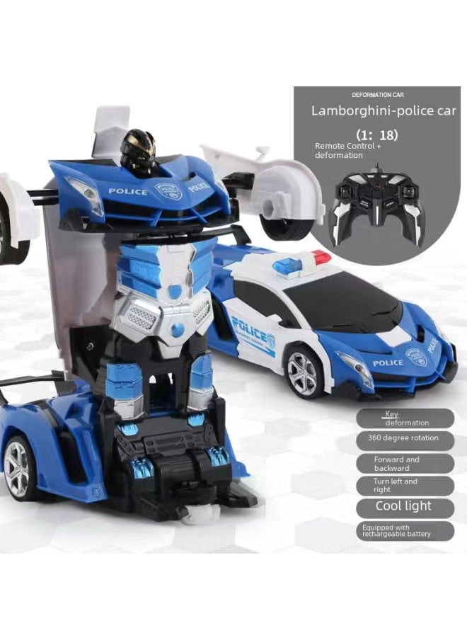 Generic Children's Remote Control Transforming Car Toy Rechargeable Drift 118 One-click Transformation Robot Dinosaur Toy-Color:Remote Control Deformed Red (40HMZ)-Proportion:1:18  - Image 5
