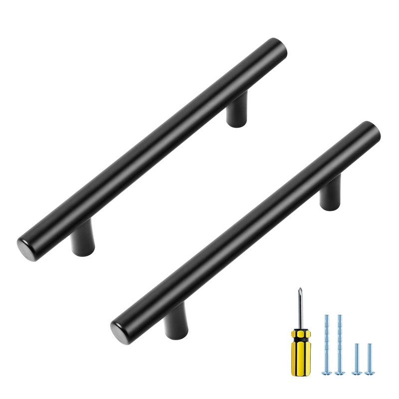 Ravinte 20 Pack 4 inch Hole Center Black Cabinet Pulls Kitchen Cabinet Handles 638 Overall Length Matte Black Hardware for Kitchen - Image 2