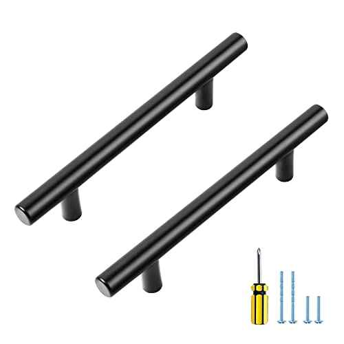 Ravinte 20 Pack 4 inch Hole Center Black Cabinet Pulls Kitchen Cabinet Handles 638 Overall Length Matte Black Hardware for Kitchen - Image 1
