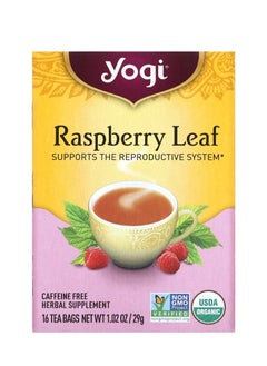 Yogi Tea Raspberry Leaf Caffeine Free 16 Tea Bags 1.02 oz (29 g)  - Image 1