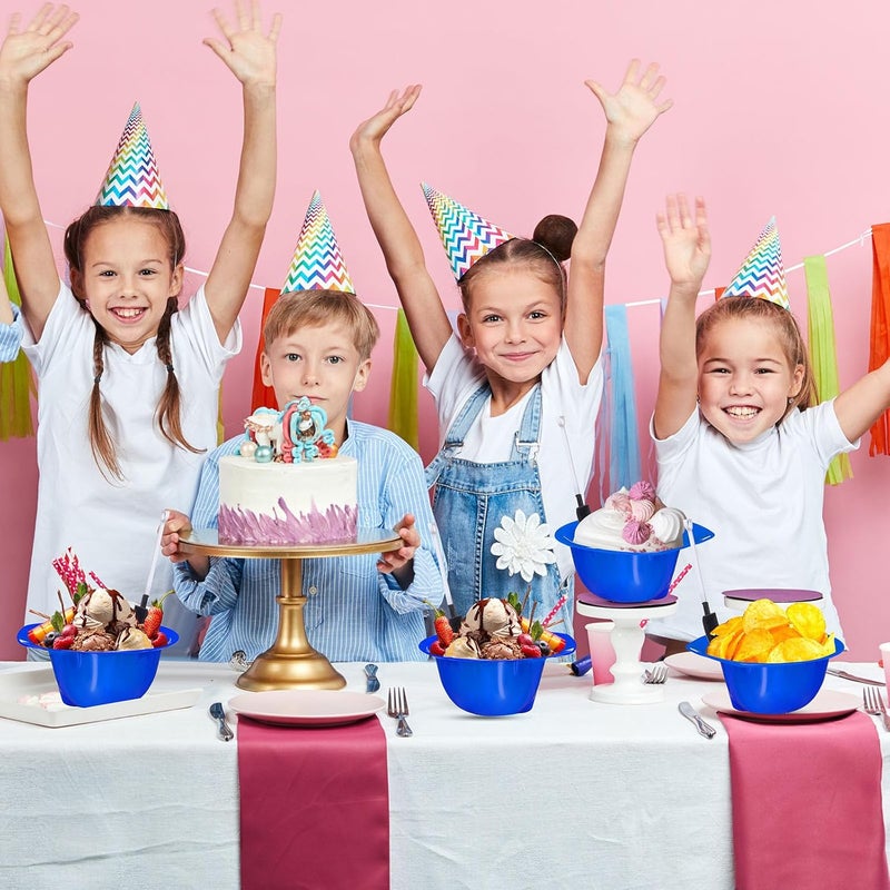 Uiifan 12 Sets Construction Hat Ice Cream Bowls Spoon Set Plastic Snacks Frozen Yogurt Cups with Spoons for Construction Theme Party Favor Kids Gifts Blue - Image 4