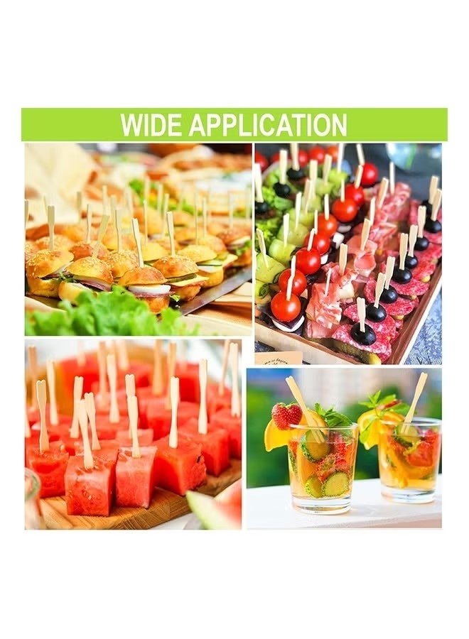 200 Bamboo Appetizer Forks, 3.5 Inch Mini Bamboo Forks for Charcuterie Boards Accessories, Fancy Toothpicks for Appetizers, Disposable Wooden Cocktail Fork, Small Fruit Food Picks for Party Supplies - Image 5