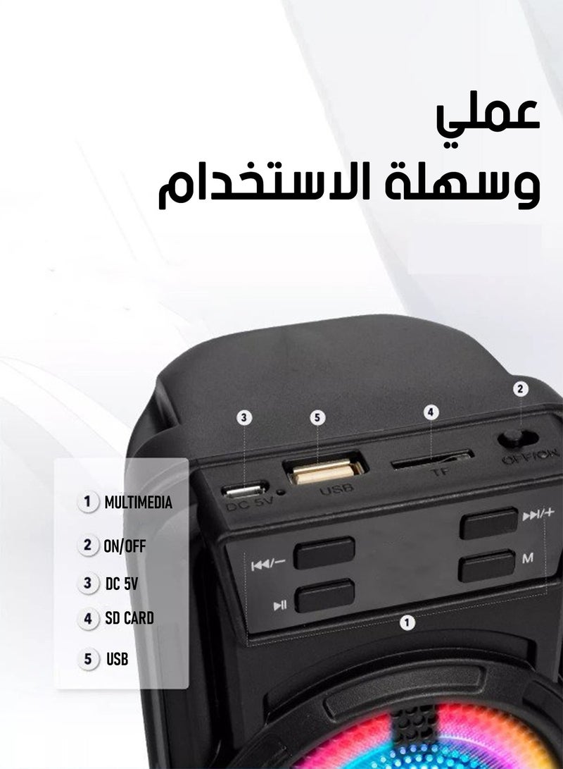 قريت نايس مكبر صوت لاسلكي يعمل بتقنية بلوتوث صوت استريو و راديو FM وذاكرة TF و مدخل USB - Image 3