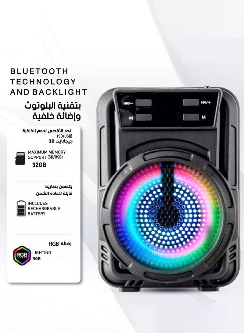 قريت نايس مكبر صوت لاسلكي يعمل بتقنية بلوتوث صوت استريو و راديو FM وذاكرة TF و مدخل USB - Image 4
