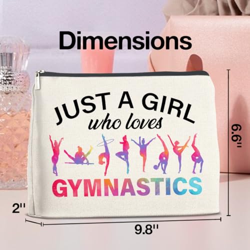 UPNEGE Gymnastics Gifts Makeup Bag Gymnastics Gifts for Women Cheerleader Gymnast Cosmetic Bag Just a Girl Who Loves Gymnastics Zipper Makeup Pouch Gift - Image 2
