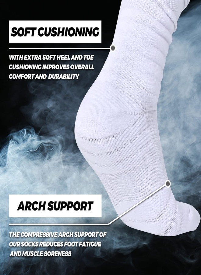 IRAMY Scrunch Ultra Long Football Socks 2 Packs Combed Cotton With Ankle Support Padded Knee High Socks Tube Sock Youth Adult - Image 3