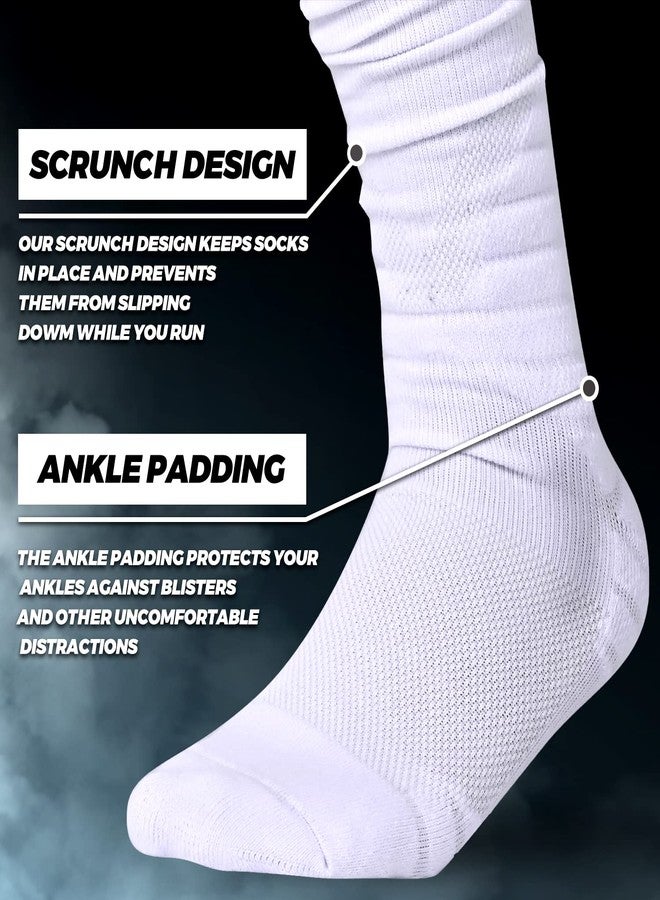 IRAMY Scrunch Ultra Long Football Socks 2 Packs Combed Cotton With Ankle Support Padded Knee High Socks Tube Sock Youth Adult - Image 2