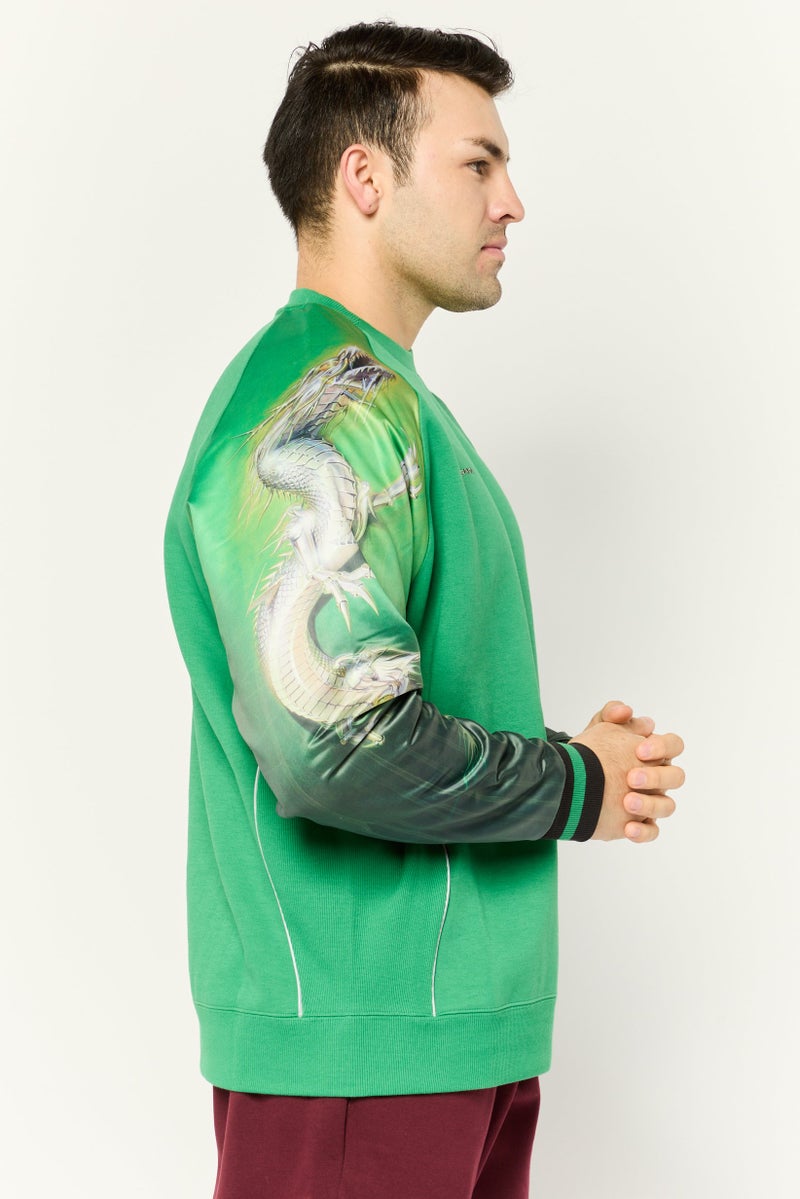 PUMA Puma x Sorayama Men Relaxed Fit Long Sleeves Outdoors Sweatshirts, Green  - Image 3