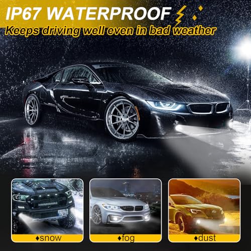 LEDYOTRY H11/H8 LED Fog Light Bulbs or DRL, True 1:1 Mini Size, 10000 Lumens Super Bright 6000K Cool White, H16 Fog Light Bulb Replacement for Cars, Trucks, SUVs, Non-polarity, Pack of 2 - Image 5