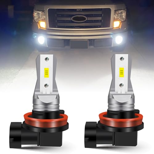 LEDYOTRY H11/H8 LED Fog Light Bulbs or DRL, True 1:1 Mini Size, 10000 Lumens Super Bright 6000K Cool White, H16 Fog Light Bulb Replacement for Cars, Trucks, SUVs, Non-polarity, Pack of 2 - Image 1