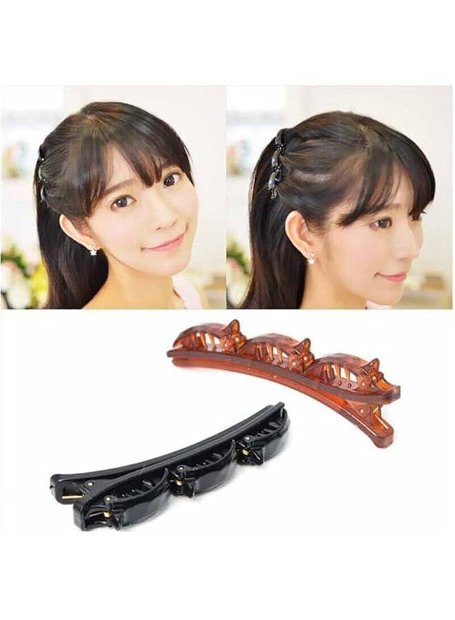 Generic Hair Clip, 6 Count - Double Layers Twist Band French Braider Hair Tool, Hairpin Headband, Hair Accessory for Half-up Styles, Ponytails, Braids, Black and Brown - Image 2