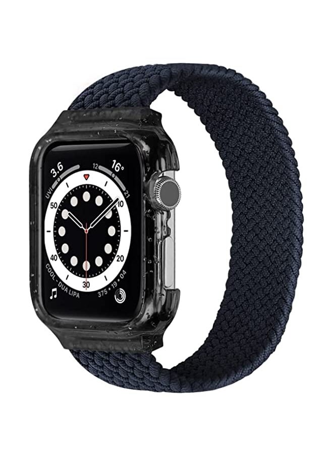 HuHa - HuHa Band Weave Wrist Strap Watch Bands with Frame For Apple Watch Series 8 | 7 41mm | SE 2 | 6 | SE | 5 | 4 40mm | 3 | 2 | 1 38mm, Length:140mm Charcoal - Image 1