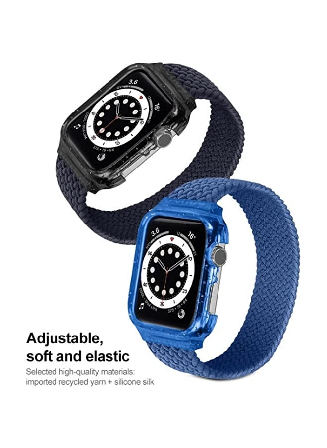 HuHa - HuHa Band Weave Wrist Strap Watch Bands with Frame For Apple Watch Series 8 | 7 41mm | SE 2 | 6 | SE | 5 | 4 40mm | 3 | 2 | 1 38mm, Length:140mm Charcoal - Image 1