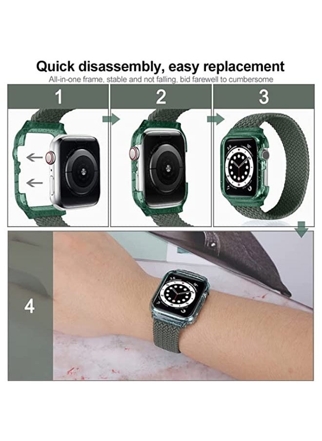 HuHa - HuHa Band Weave Wrist Strap Watch Bands with Frame For Apple Watch Series 8 | 7 41mm | SE 2 | 6 | SE | 5 | 4 40mm | 3 | 2 | 1 38mm, Length:140mm Charcoal - Image 1