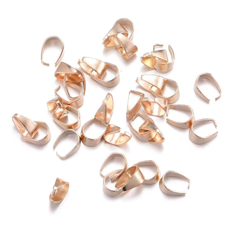 Weyuley 300pcs Mixed Metal Pinch Clip Clasp Bail Finish Necklace Clasps Pendant Clasps Claw Bail,Hook Pendant Connectors Clasps forJewelry DIY Craft Making 6mmx9mm (A573) - Image 3