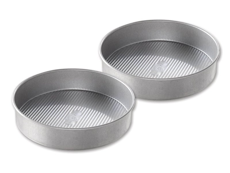 USA Pan Bakeware Round Cake Pan 9 inch Nonstick  Quick Release Coating Made in the USA from Aluminized Steel Set of 2
